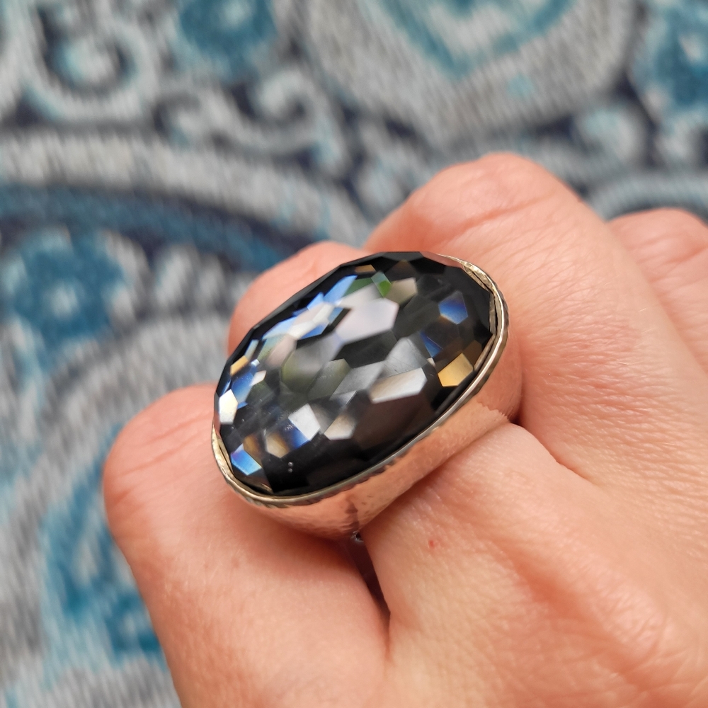 Ippolita Sterling Silver Wonderland Hematite doublet Ring size 7